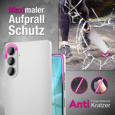 NALIA Ultra Slim Hardcase für Samsung Galaxy S26 Plus – Matt & 0.3mm Dünn – PHANTOM (Hauchdünnes Cover & Kamera-Vollschutz) – Marke aus Berlin Weiß Transparent NALIA SlimFit Hülle