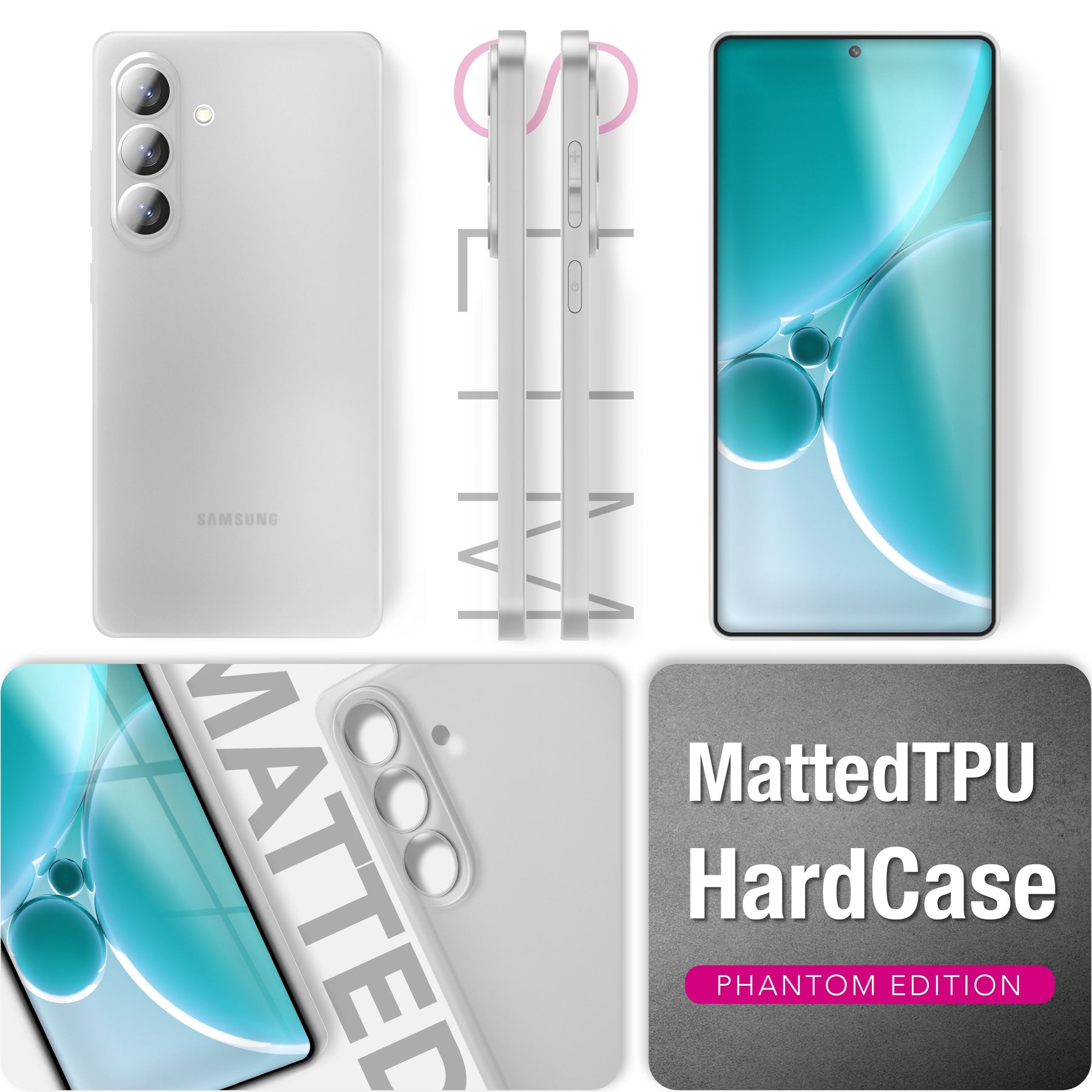 NALIA Ultra Slim Hardcase für Samsung Galaxy S26 Plus – Matt & 0.3mm Dünn – PHANTOM (Dünnes Cover & Kamera-Vollschutz) – Marke aus Berlin Weiß Transparent NALIA SlimFit Hülle
