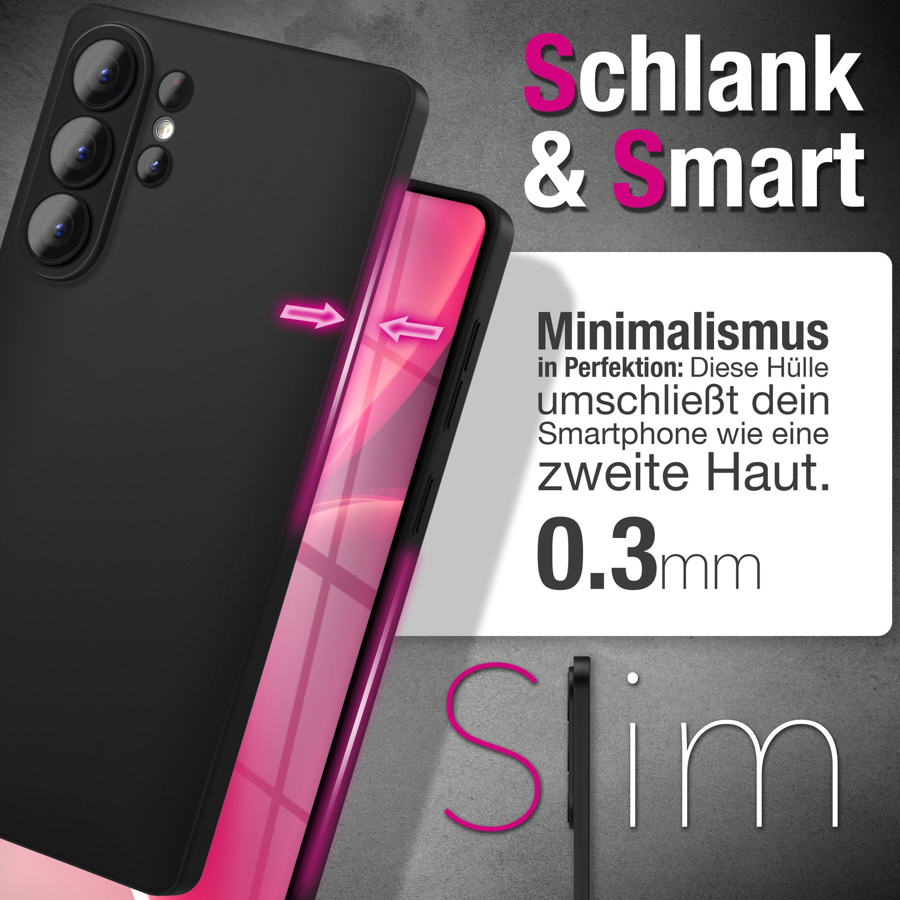 NALIA Ultra Slim Hardcase für Samsung Galaxy S26 Ultra – Matt & 0.3mm Dünn – PHANTOM (Dünnes Cover & Kamera-Vollschutz) – Marke aus Berlin Schwarz Opak NALIA SlimFit Hülle