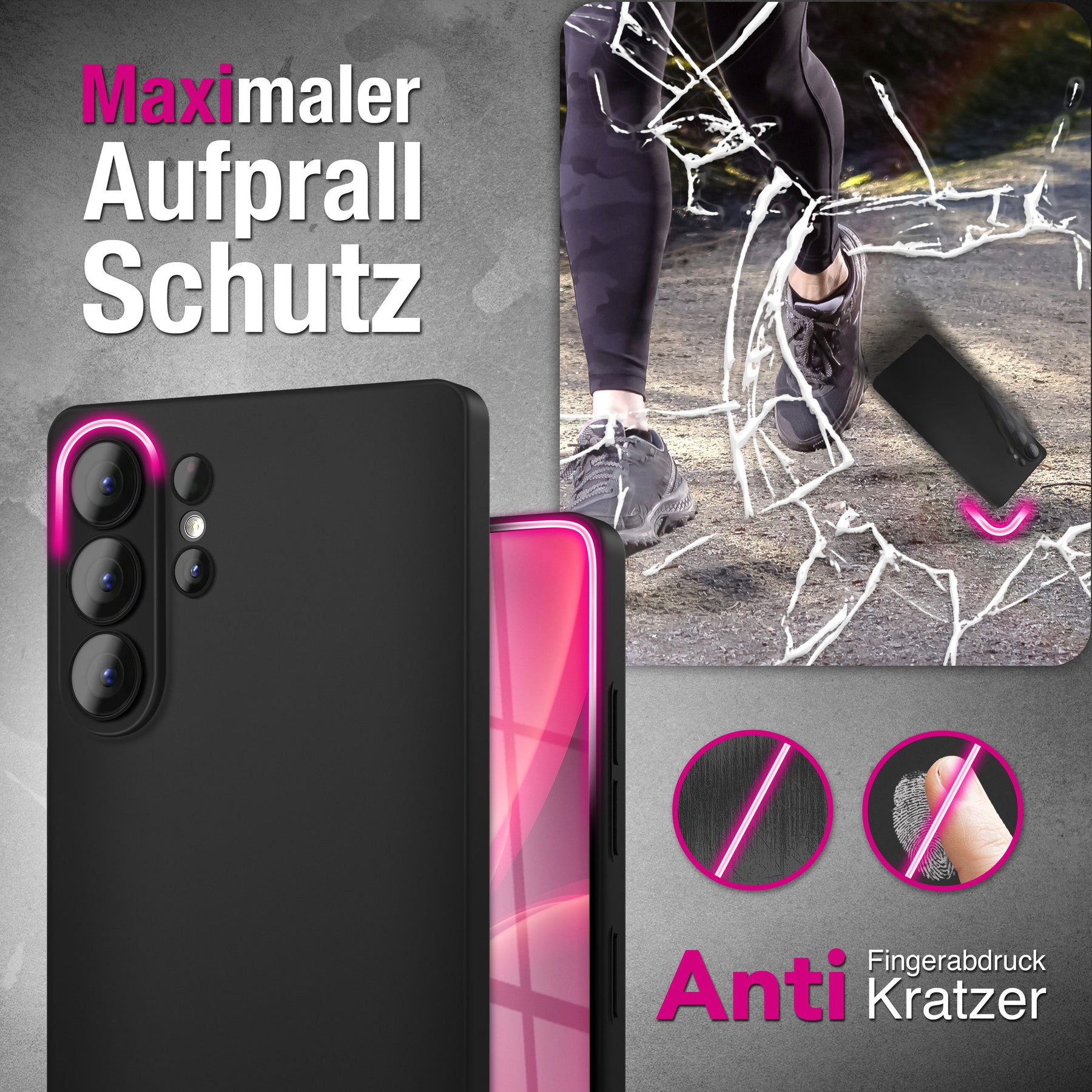 NALIA Ultra Slim Hardcase für Samsung Galaxy S26 Ultra – Matt & 0.3mm Dünn – PHANTOM (Dünnes Cover & Kamera-Vollschutz) – Marke aus Berlin Schwarz Opak NALIA SlimFit Hülle