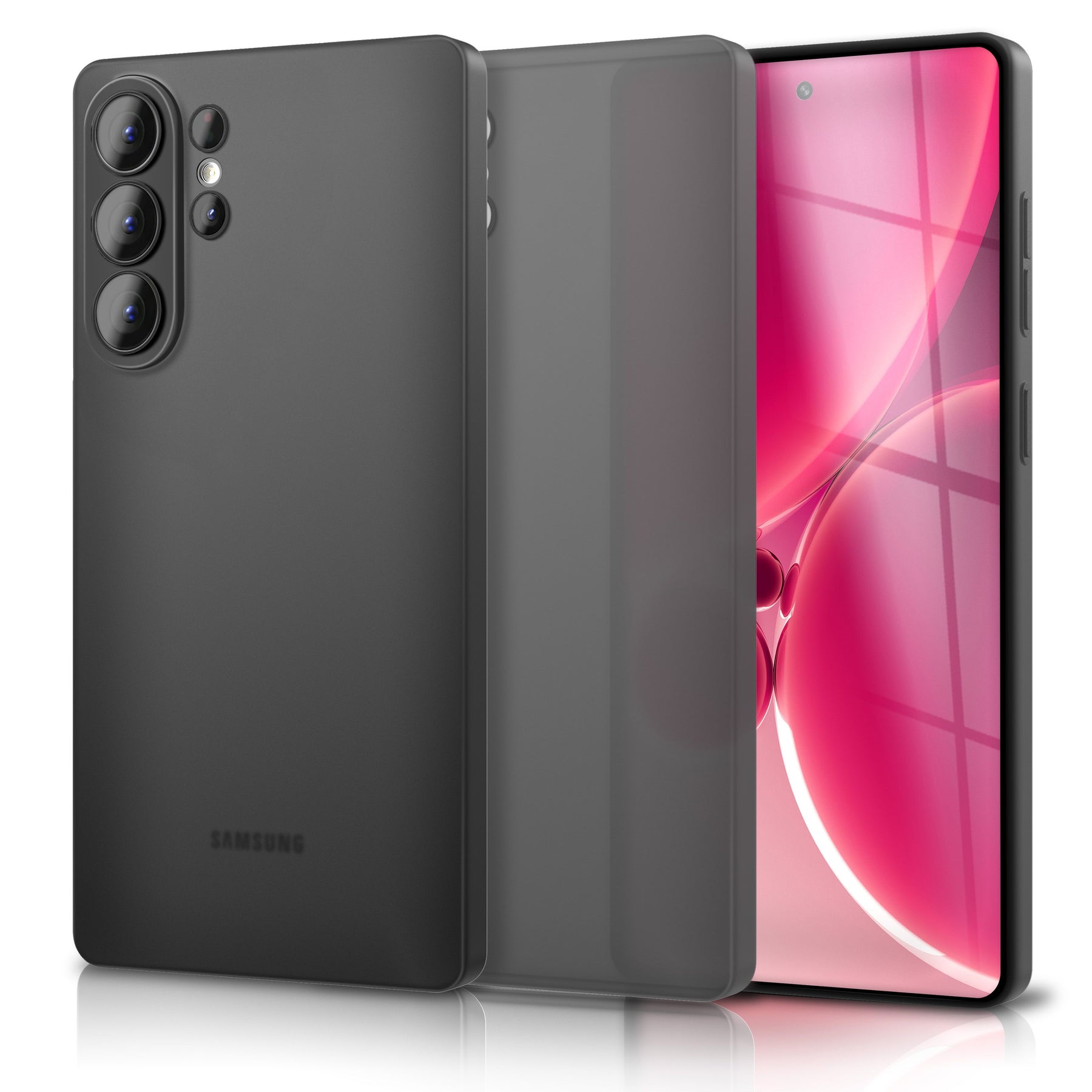 NALIA Ultra Slim Hardcase für Samsung Galaxy S26 Ultra – Matt & 0.3mm Dünn – PHANTOM (Dünnes Cover & Kamera-Vollschutz) – Marke aus Berlin Schwarz Transparent NALIA SlimFit Hülle
