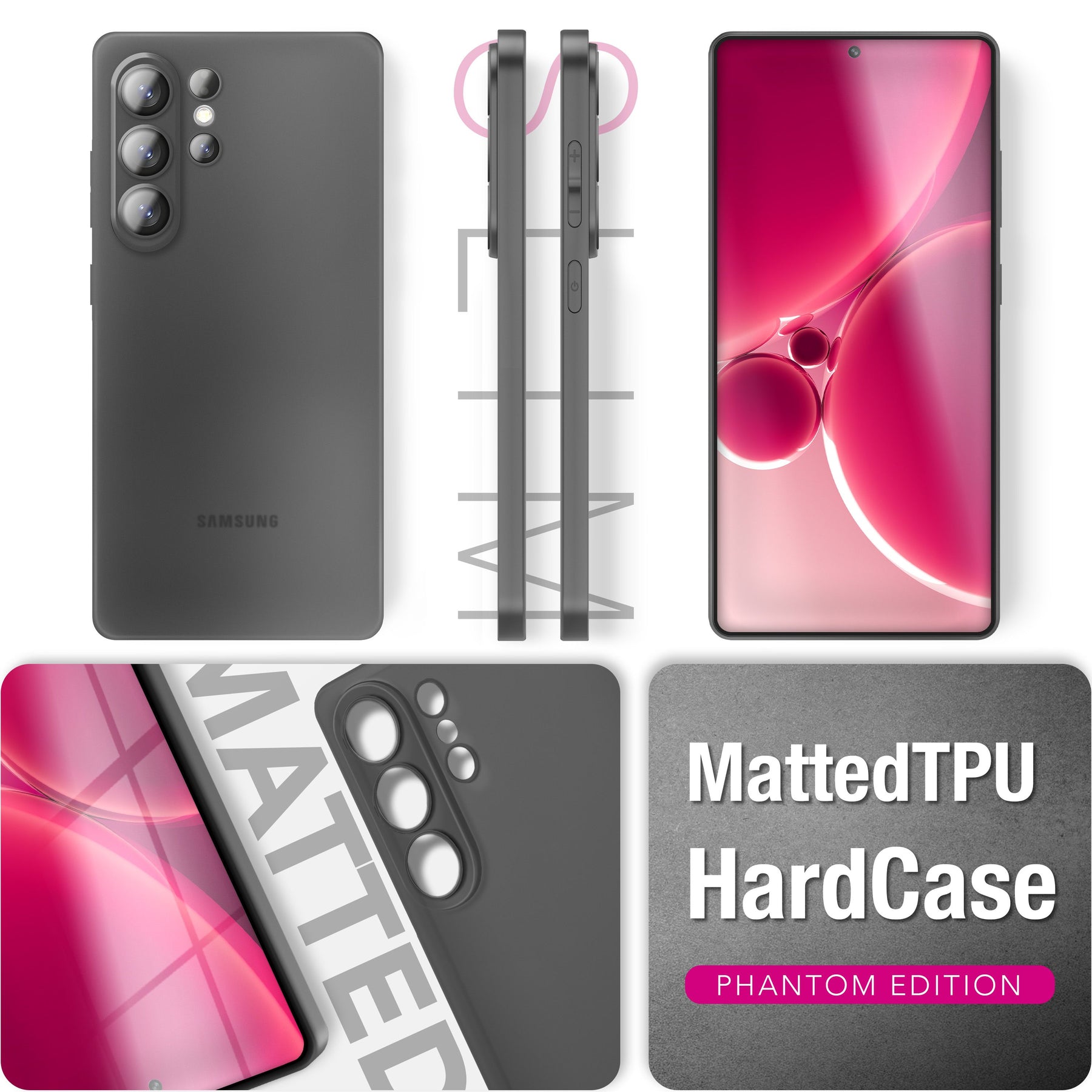 NALIA Ultra Slim Hardcase für Samsung Galaxy S26 Ultra – Matt & 0.3mm Dünn – PHANTOM (Dünnes Cover & Kamera-Vollschutz) – Marke aus Berlin Schwarz Transparent NALIA SlimFit Hülle