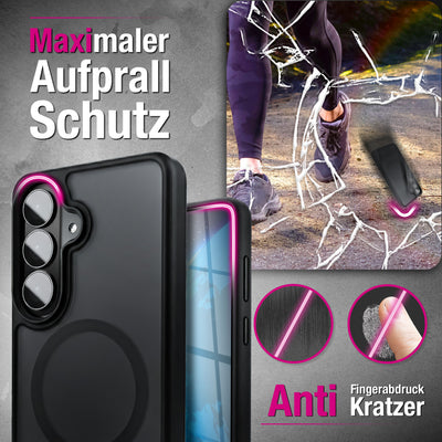 NALIA Mattes Magnet-Hardcase für Samsung Galaxy S26 – MagSafe kompatibel & Klappständer – TRITON (Stoßfeste Anti-Gelb Handyhülle) – Marke aus Berlin Default Title NALIA Protective Hülle