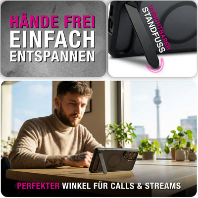 NALIA Mattes Magnet-Hardcase für Samsung Galaxy S26 Ultra – MagSafe kompatibel & Klappständer – TRITON (Stoßfeste Anti-Gelb Handyhülle) – Marke aus Berlin