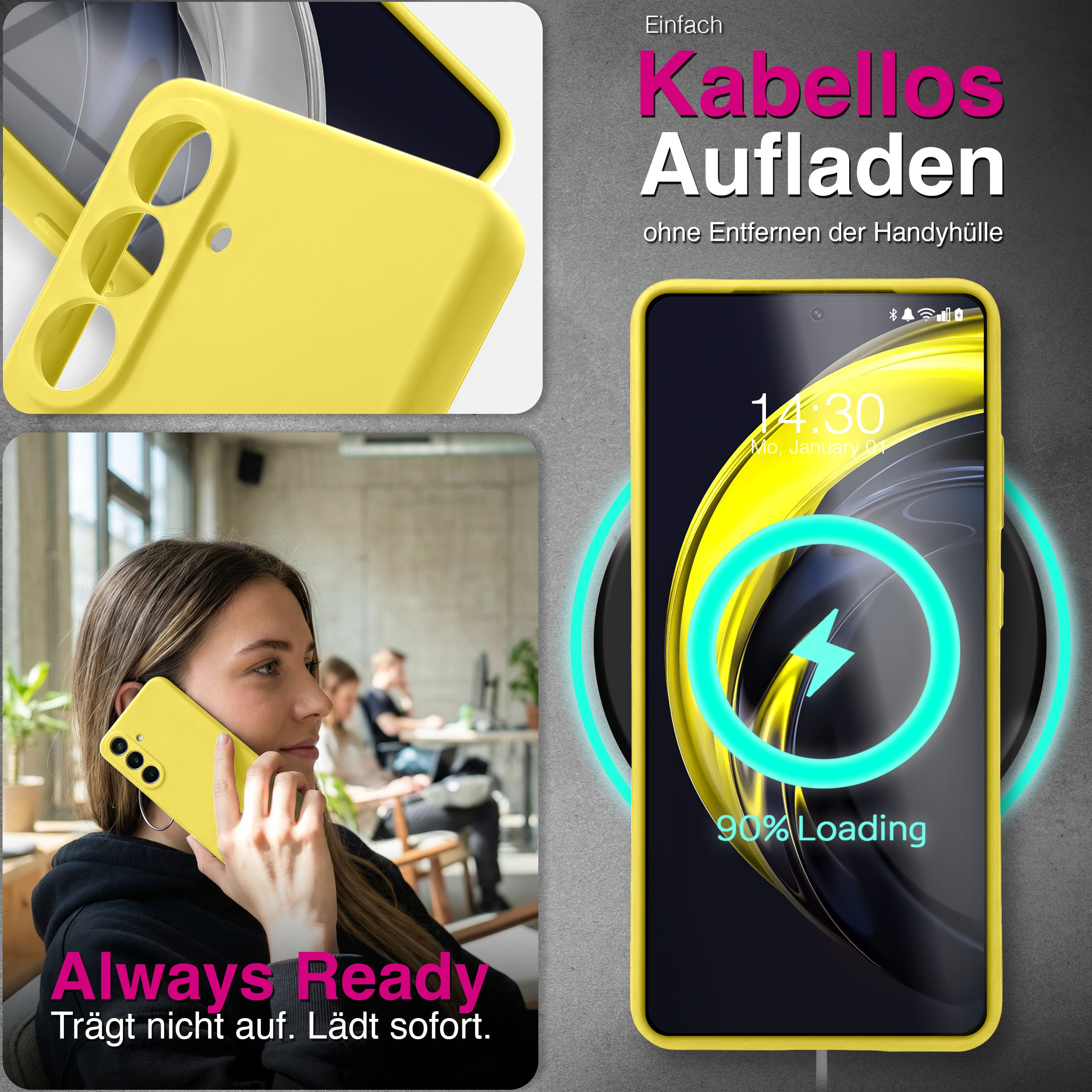 NALIA Silikonhülle Samsung Galaxy S26 Case samtig griffig Kameraschutz stoßfest Seidenrosa NALIA Protective Hülle