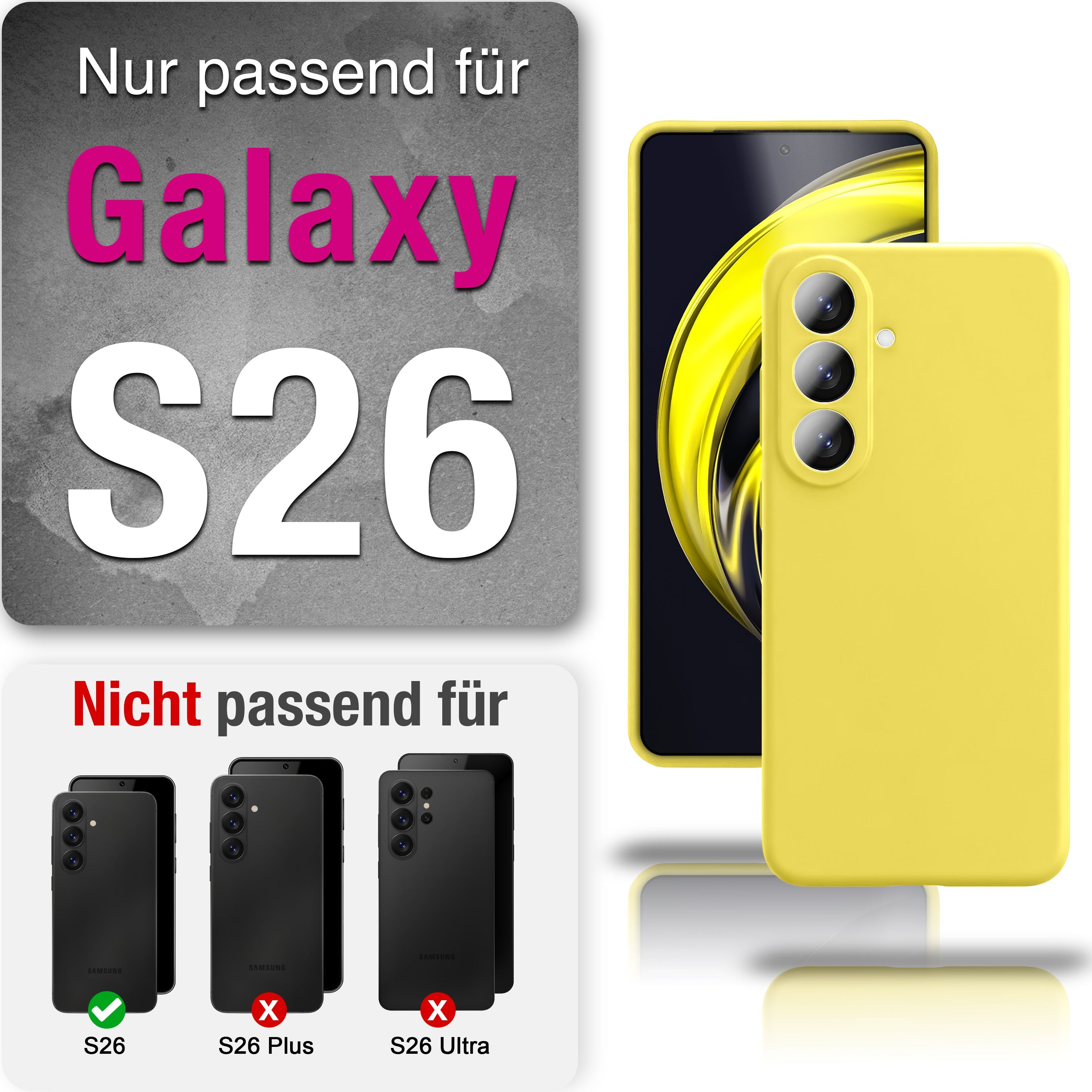 NALIA Silikonhülle Samsung Galaxy S26 Case samtig griffig Kameraschutz stoßfest Seidenrosa NALIA Protective Hülle
