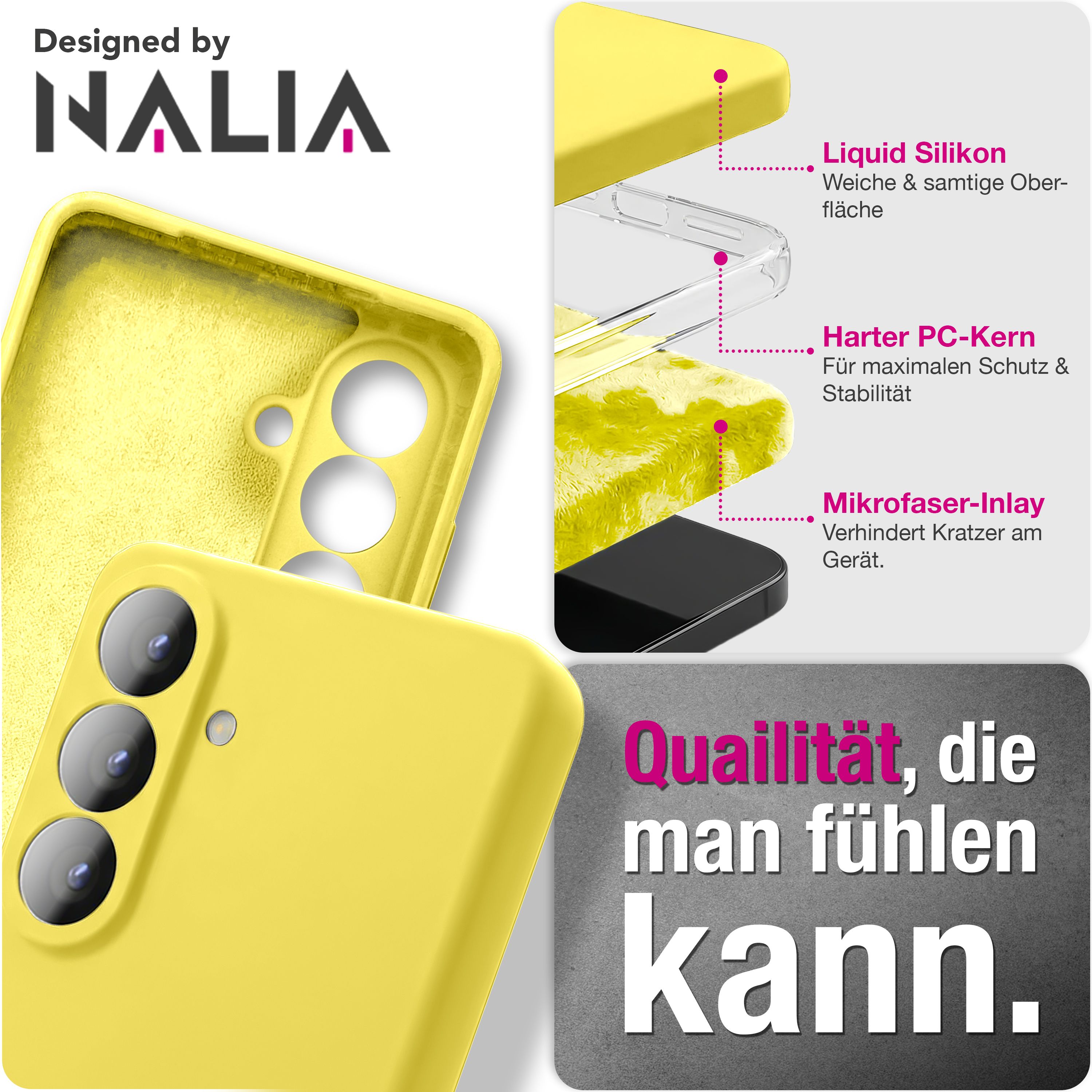NALIA Silikonhülle Samsung Galaxy S26 Case samtig griffig Kameraschutz stoßfest Seidenrosa NALIA Protective Hülle