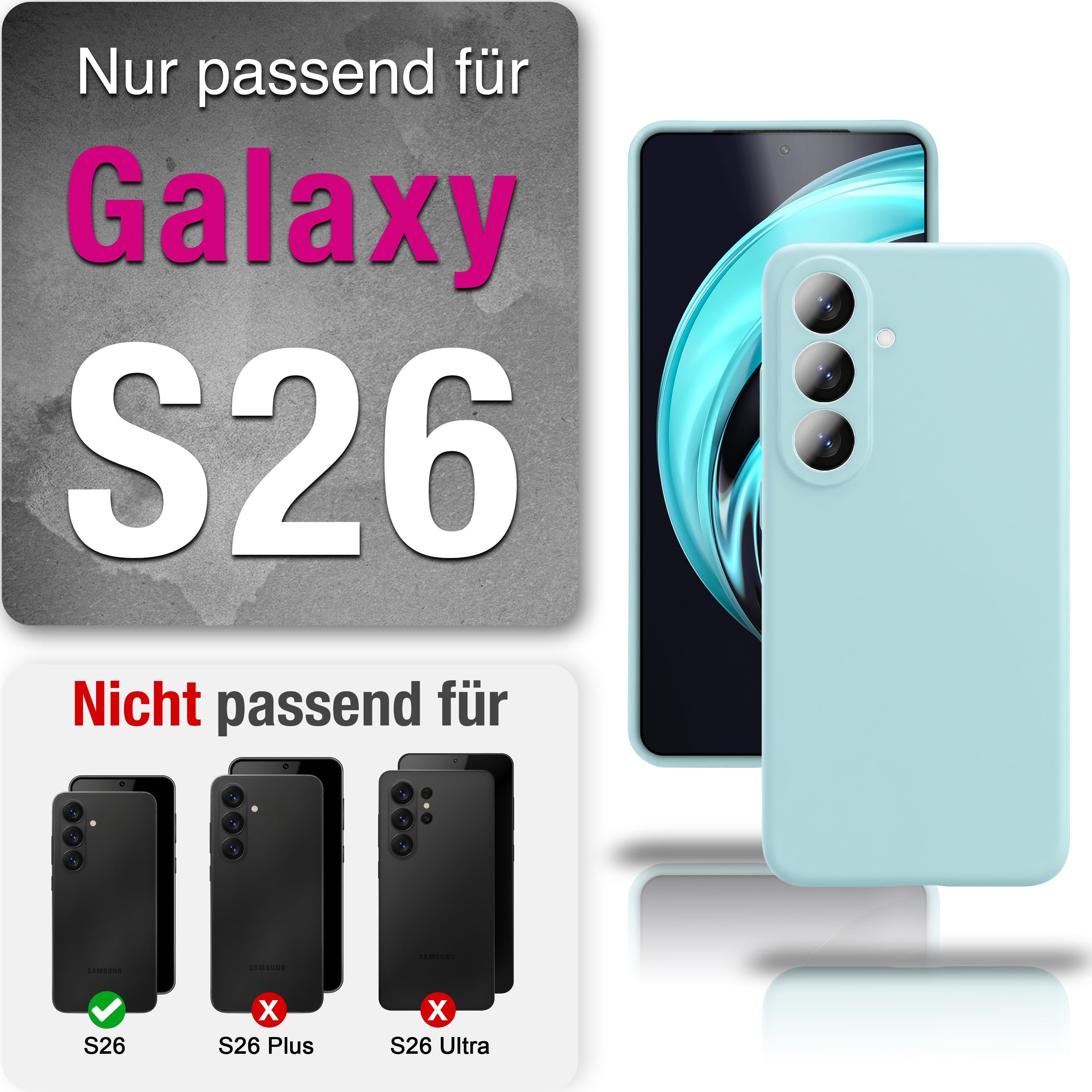NALIA Silikonhülle Samsung Galaxy S26 Case samtig griffig Kameraschutz stoßfest Seidenrosa NALIA Protective Hülle