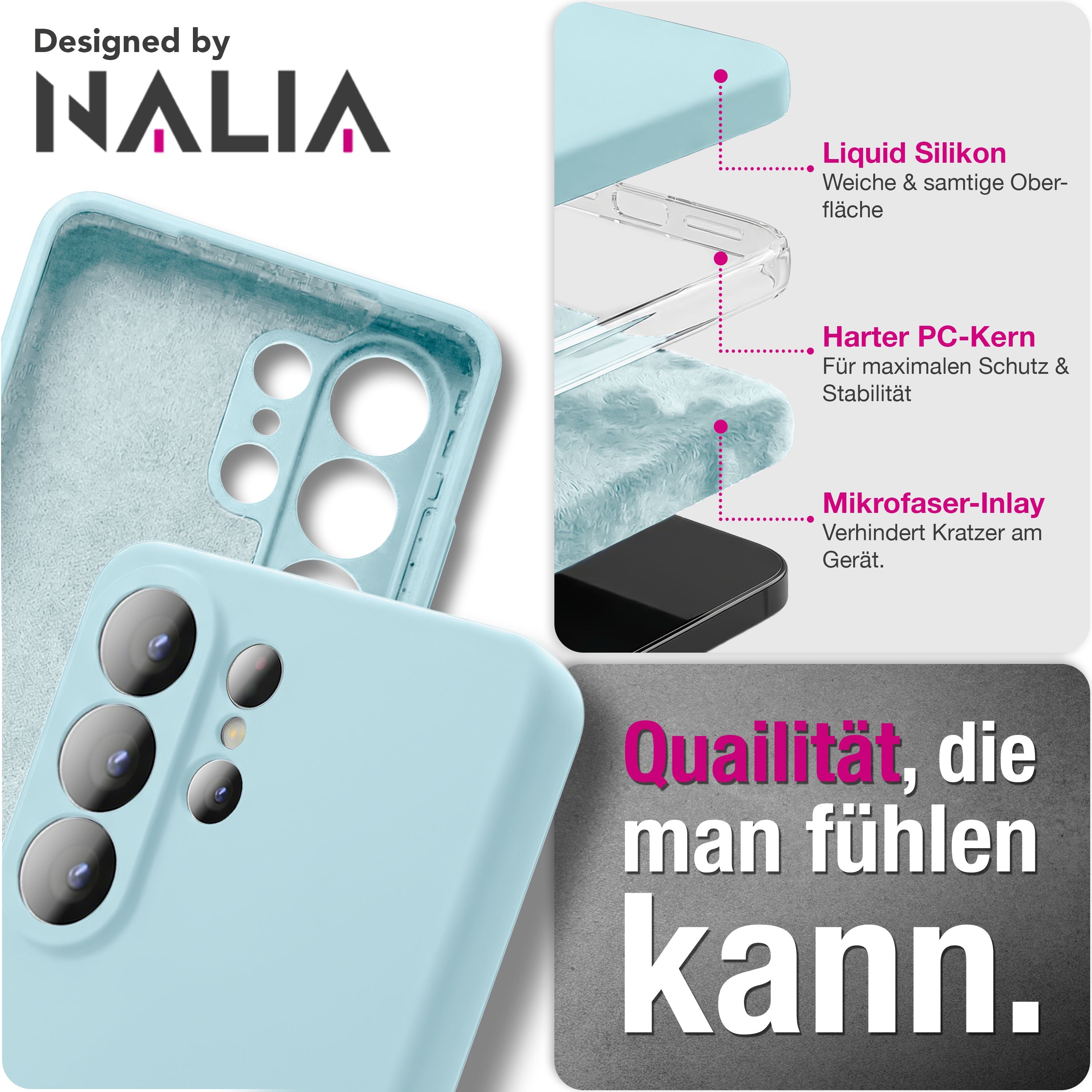 NALIA Silikonhülle Samsung Galaxy S26 Case samtig griffig Kameraschutz stoßfest Seidenrosa NALIA Protective Hülle