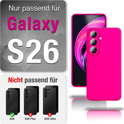 NALIA Silikonhülle Samsung Galaxy S26 Case samtig griffig Kameraschutz stoßfest Seidenrosa NALIA Protective Hülle
