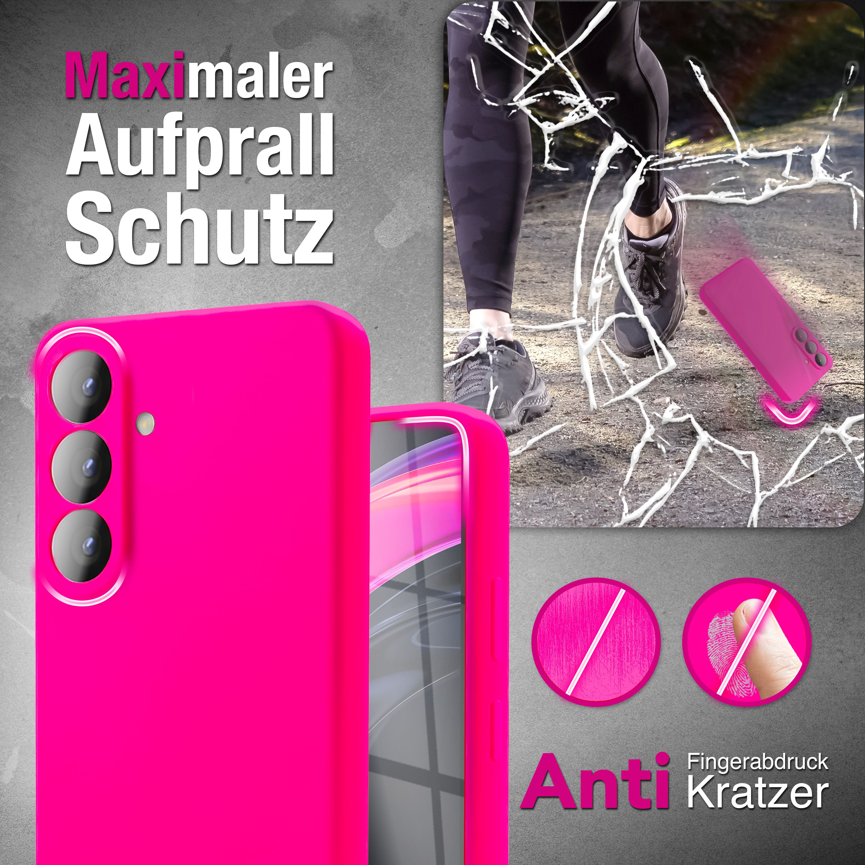 NALIA Silikonhülle Samsung Galaxy S26 Case samtig griffig Kameraschutz stoßfest Seidenrosa NALIA Protective Hülle