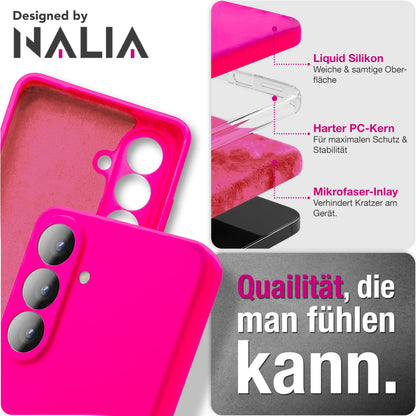 NALIA Silikonhülle Samsung Galaxy S26 Case samtig griffig Kameraschutz stoßfest Seidenrosa NALIA Protective Hülle