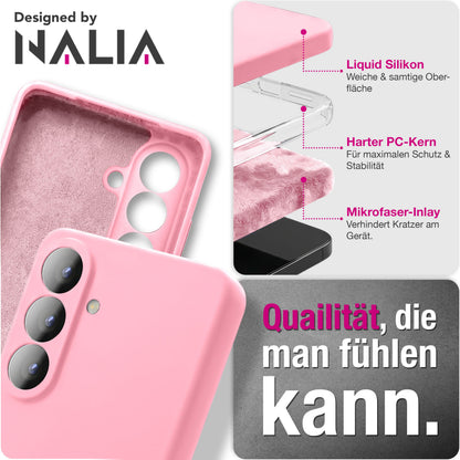 NALIA Silikonhülle Samsung Galaxy S26 Case samtig griffig Kameraschutz stoßfest Seidenrosa NALIA Protective Hülle