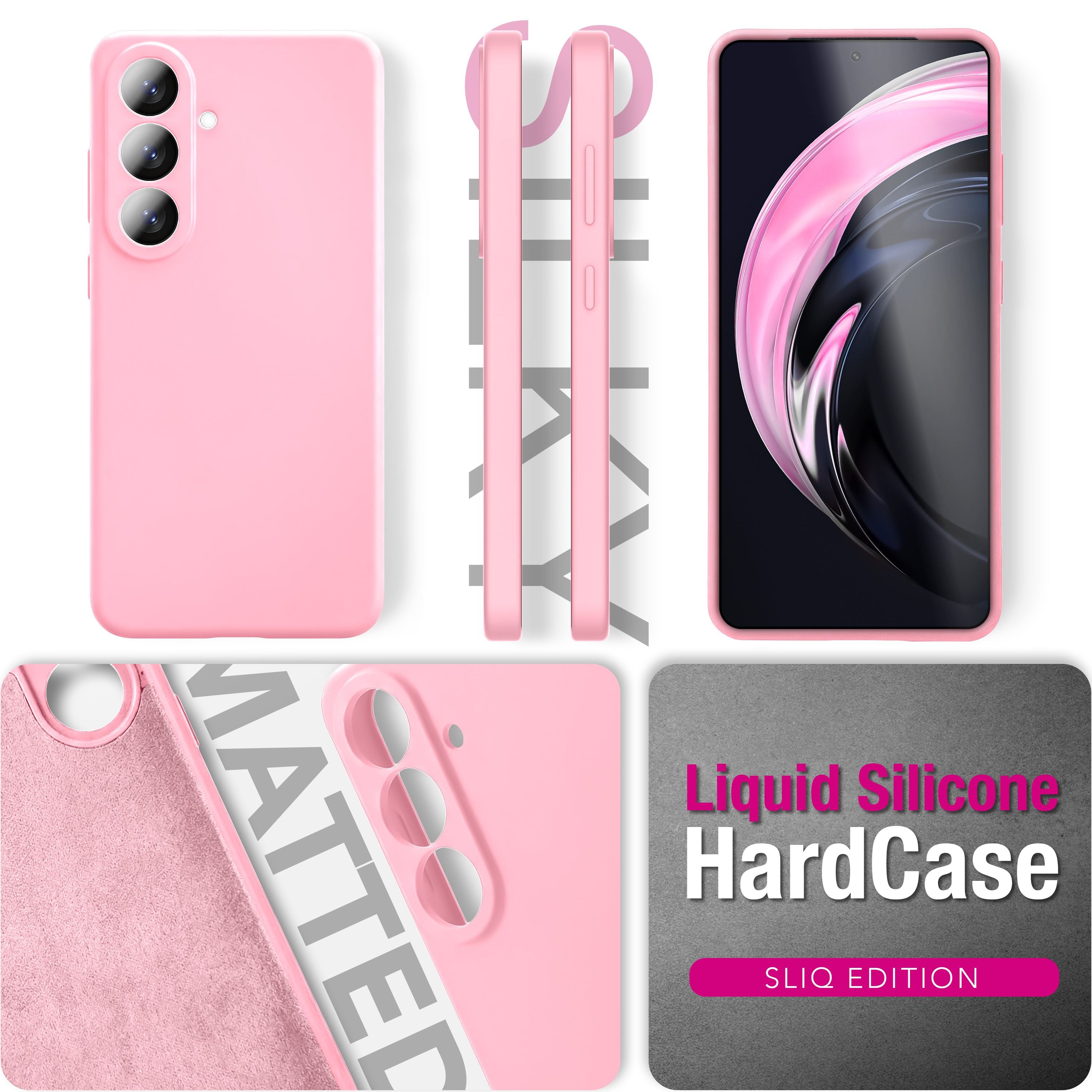 NALIA Silikonhülle Samsung Galaxy S26 Case samtig griffig Kameraschutz stoßfest Seidenrosa NALIA Protective Hülle