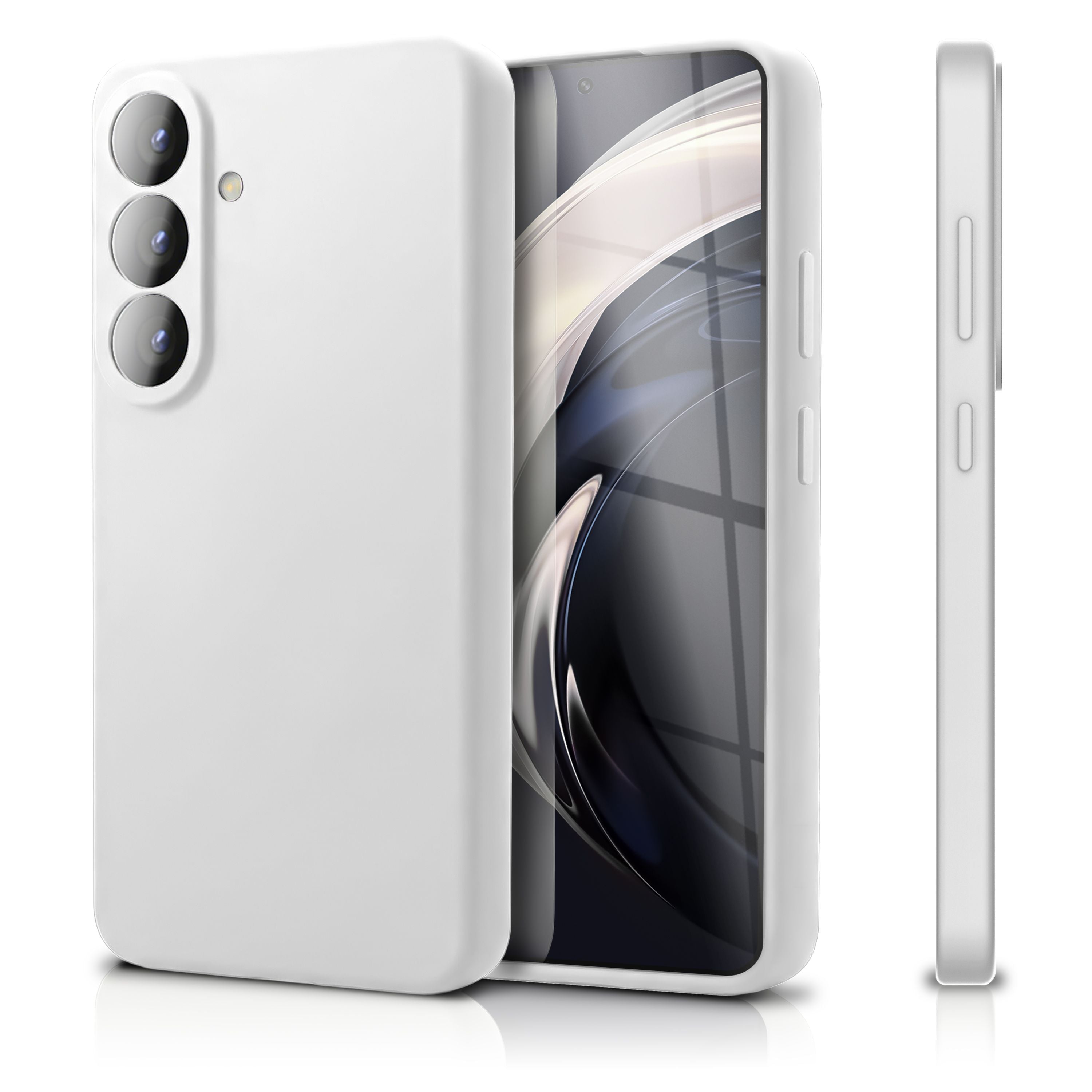 NALIA Silikonhülle Samsung Galaxy S26 Case samtig griffig Kameraschutz stoßfest Schneeweiß NALIA Protective Hülle