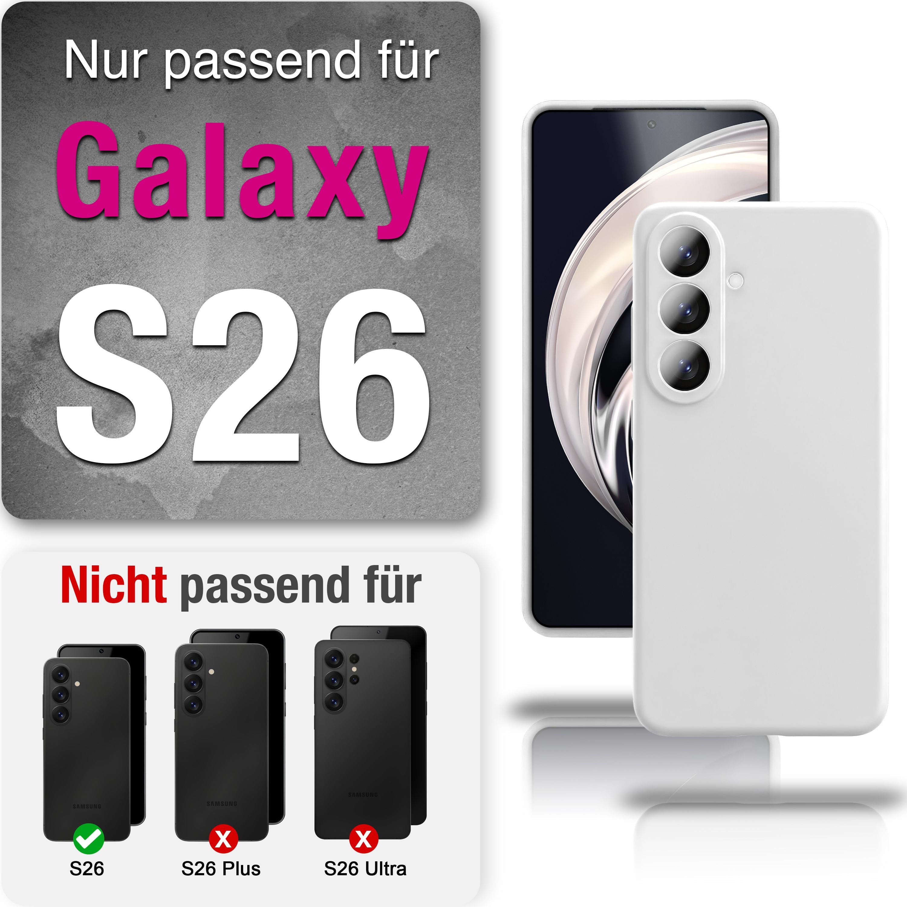 NALIA Silikonhülle Samsung Galaxy S26 Case samtig griffig Kameraschutz stoßfest Seidenrosa NALIA Protective Hülle