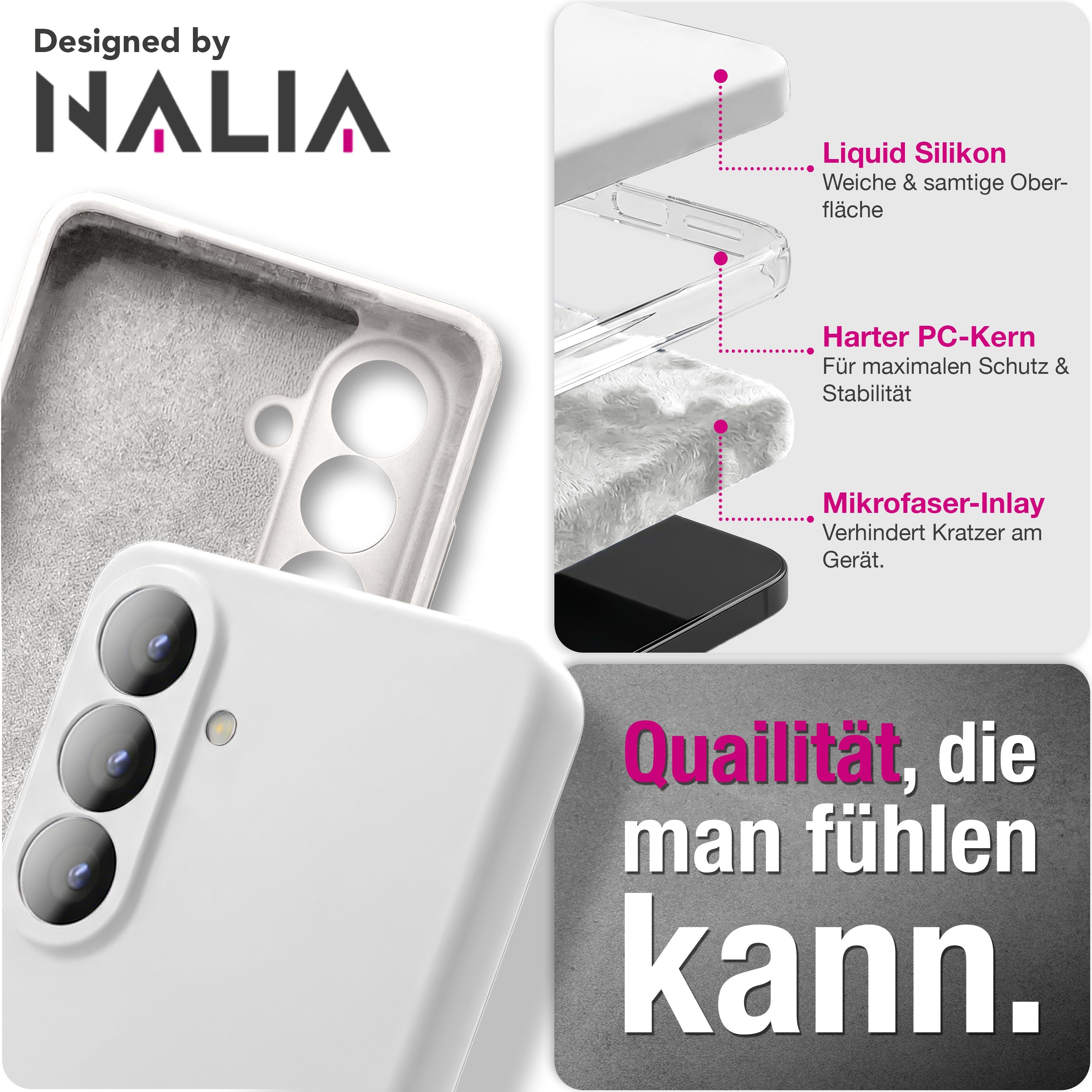 NALIA Silikonhülle Samsung Galaxy S26 Case samtig griffig Kameraschutz stoßfest Seidenrosa NALIA Protective Hülle