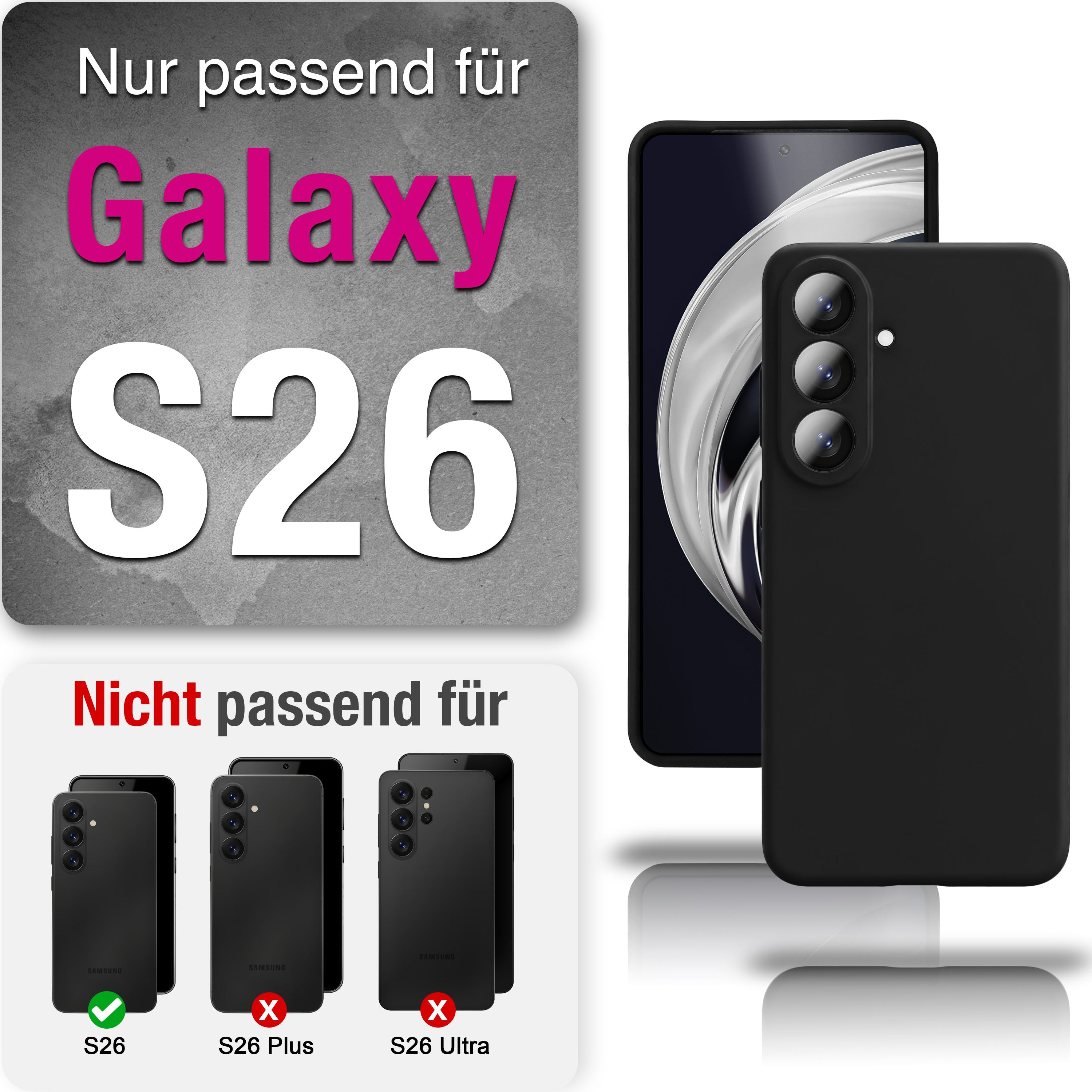 NALIA Silikonhülle Samsung Galaxy S26 Case samtig griffig Kameraschutz stoßfest Seidenrosa NALIA Protective Hülle