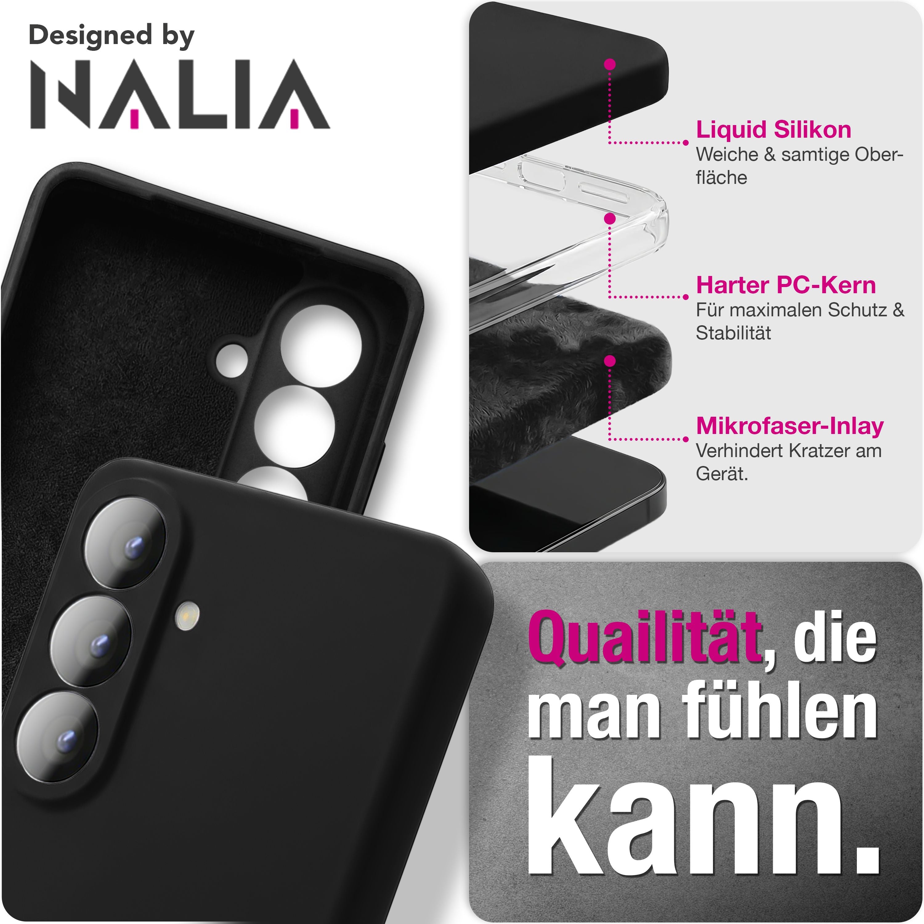 NALIA Silikonhülle Samsung Galaxy S26 Case samtig griffig Kameraschutz stoßfest Seidenrosa NALIA Protective Hülle