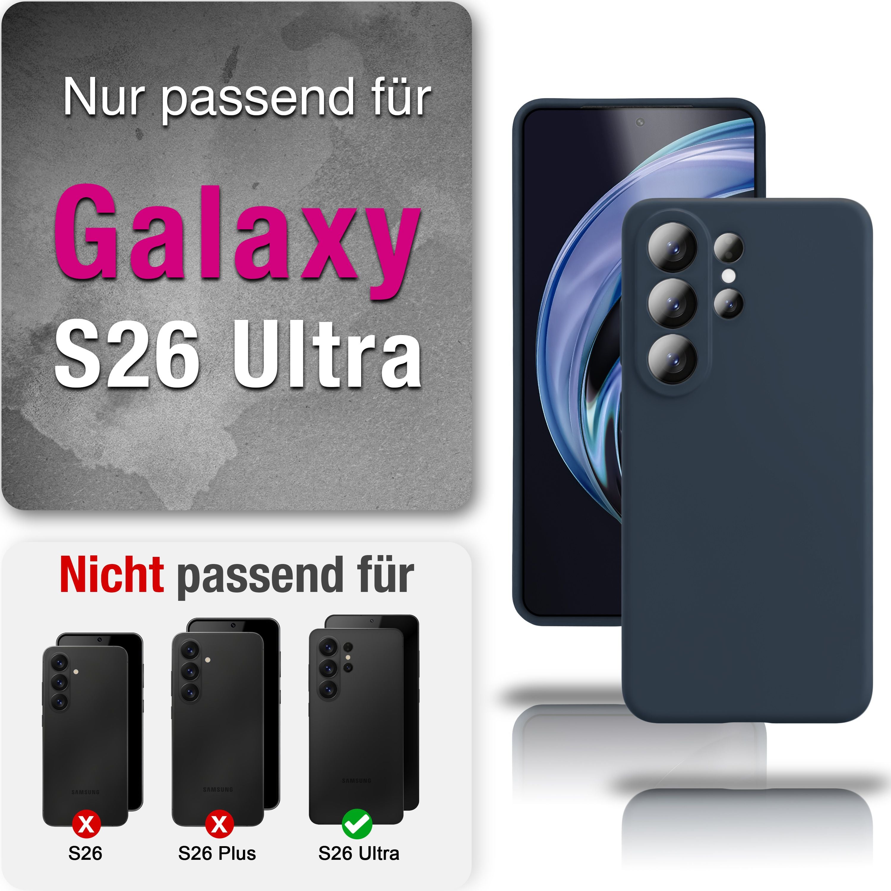 NALIA Silikonhülle Samsung Galaxy S26 Ultra Case samtig griffig Kameraschutz Waldnacht Grün NALIA Protective Hülle