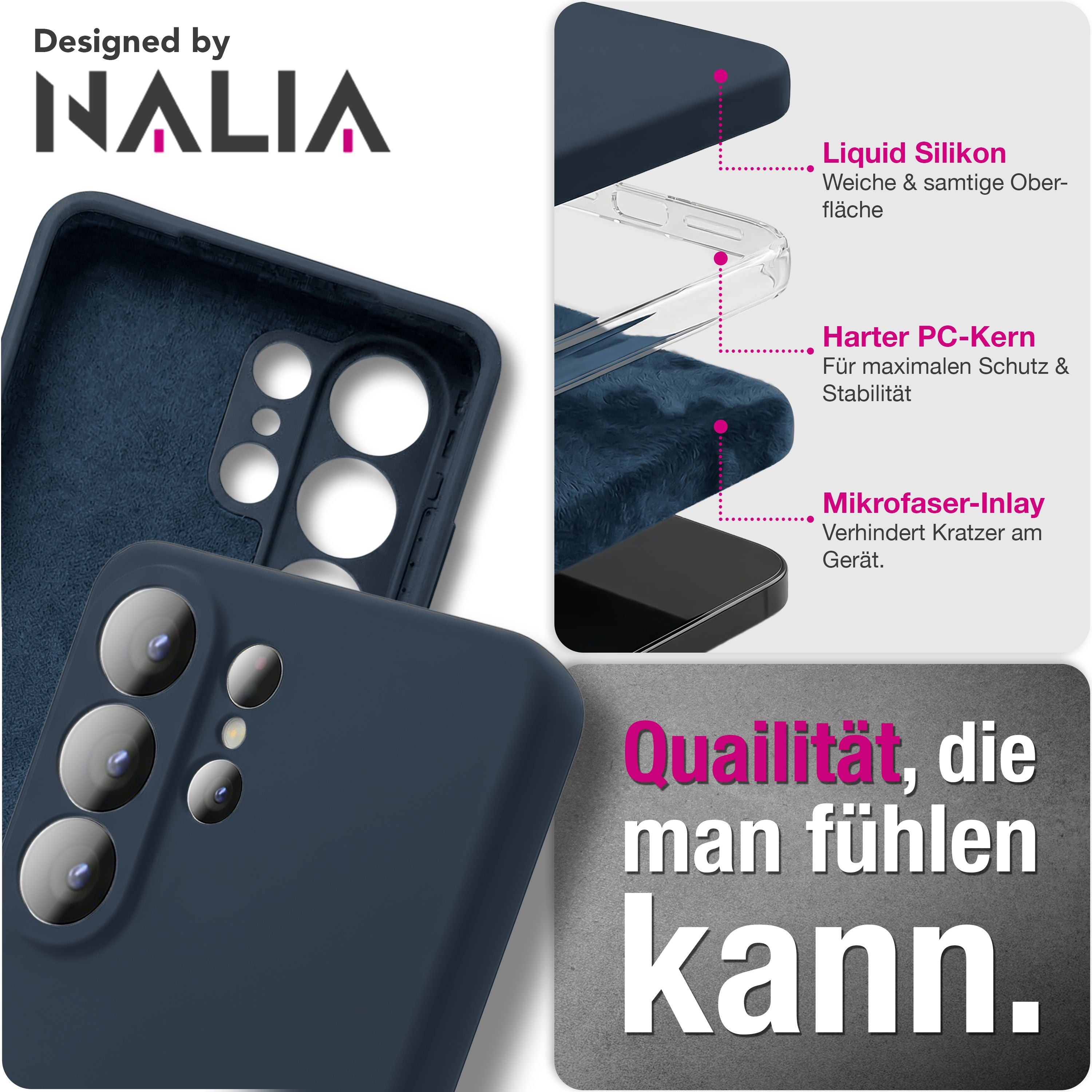 NALIA Silikonhülle Samsung Galaxy S26 Ultra Case samtig griffig Kameraschutz Waldnacht Grün NALIA Protective Hülle
