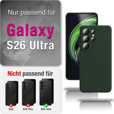 NALIA Silikonhülle für Samsung Galaxy S26 Ultra – Kameraschutz & Innenfutter – PHOENIX (Soft-Touch Case) – Marke aus Berlin Waldnacht Grün NALIA Protective Hülle