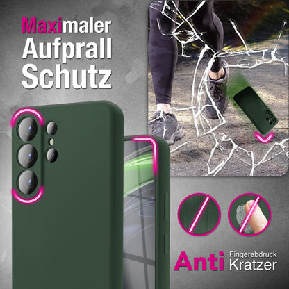 NALIA Silikonhülle Samsung Galaxy S26 Ultra Case samtig griffig Kameraschutz Waldnacht Grün NALIA Protective Hülle