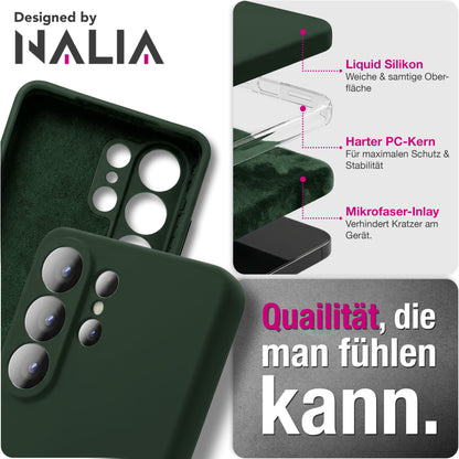 NALIA Silikonhülle Samsung Galaxy S26 Ultra Case samtig griffig Kameraschutz Waldnacht Grün NALIA Protective Hülle