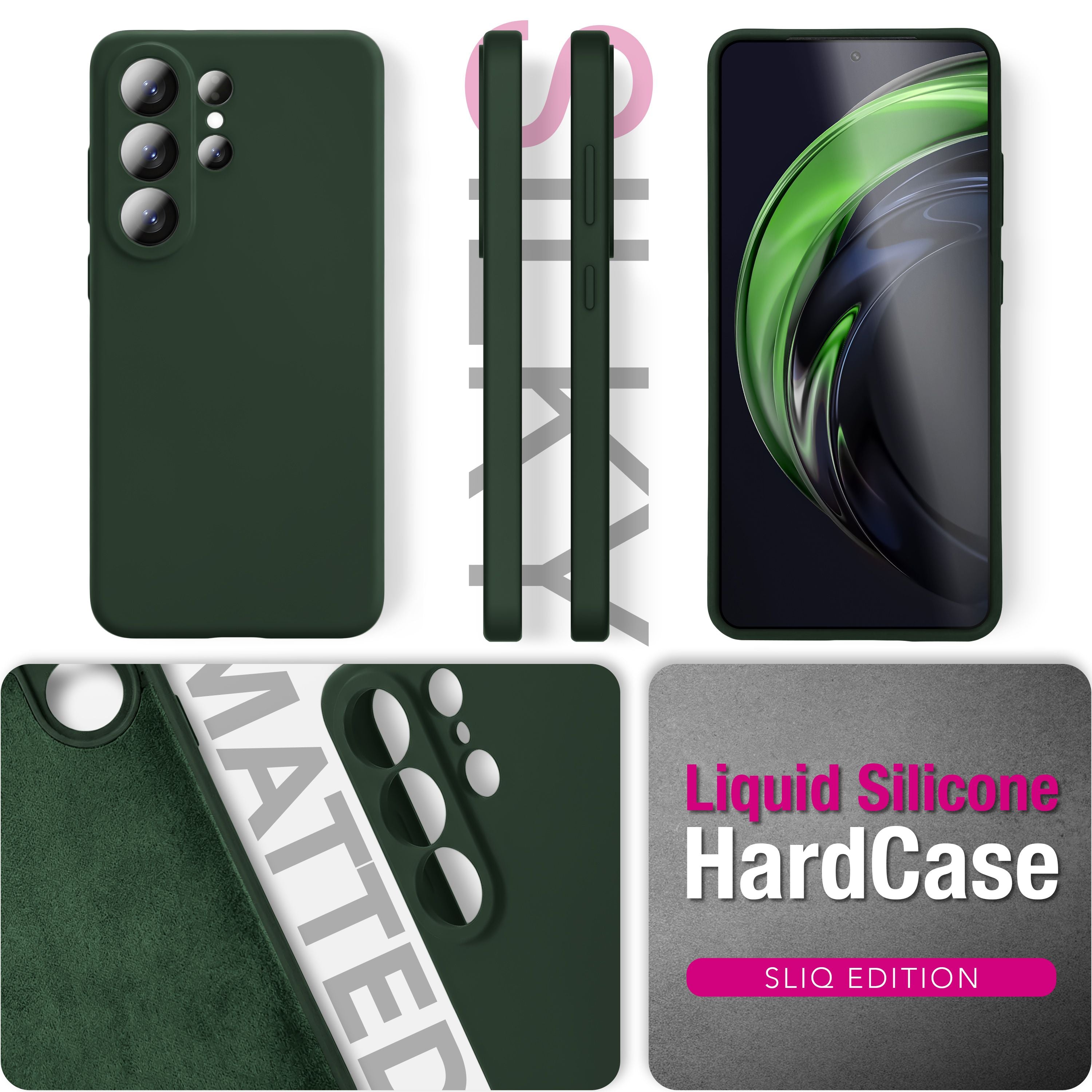 NALIA Silikonhülle Samsung Galaxy S26 Ultra Case samtig griffig Kameraschutz Waldnacht Grün NALIA Protective Hülle