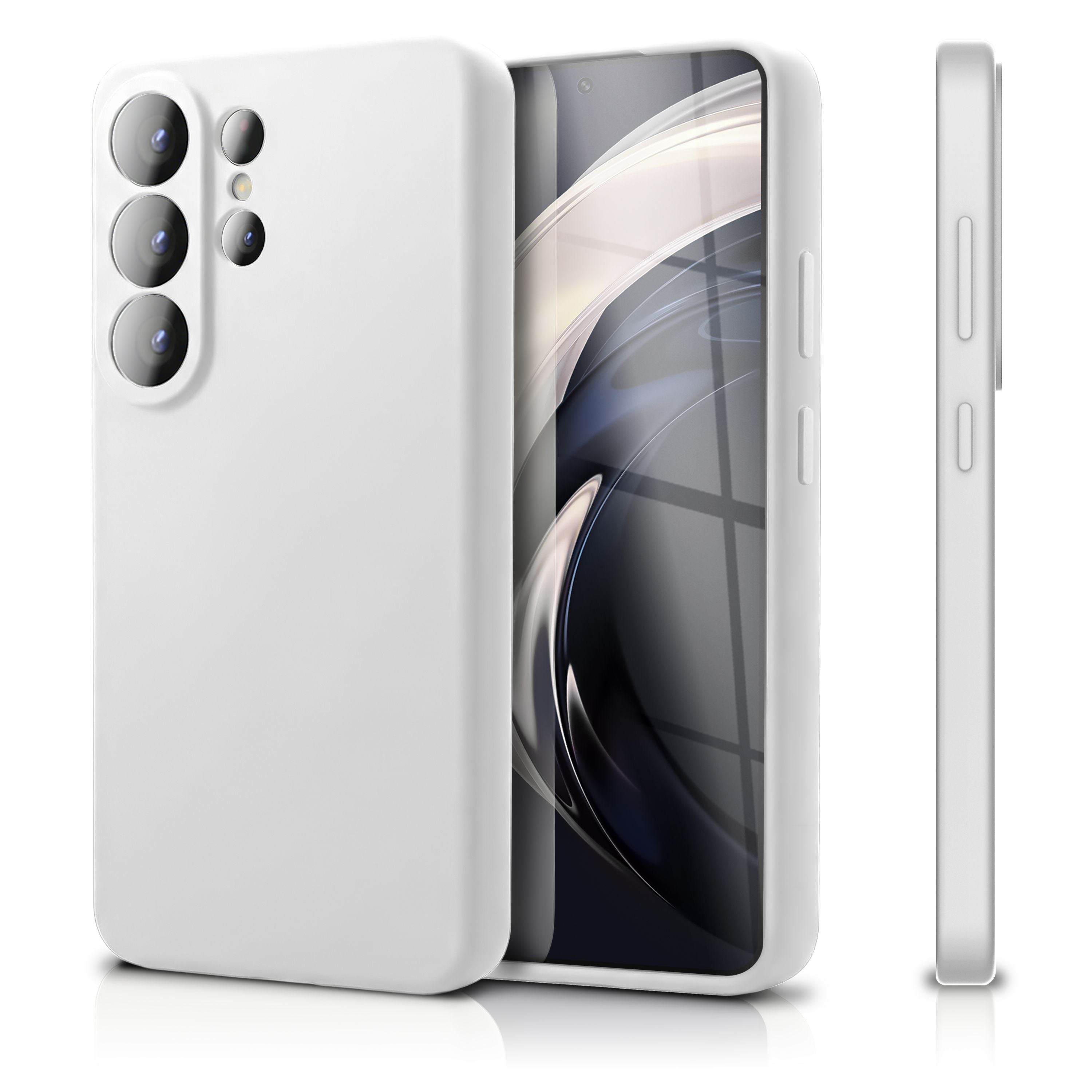 NALIA Silikonhülle Samsung Galaxy S26 Ultra Case samtig griffig Kameraschutz Schneeweiß NALIA Protective Hülle