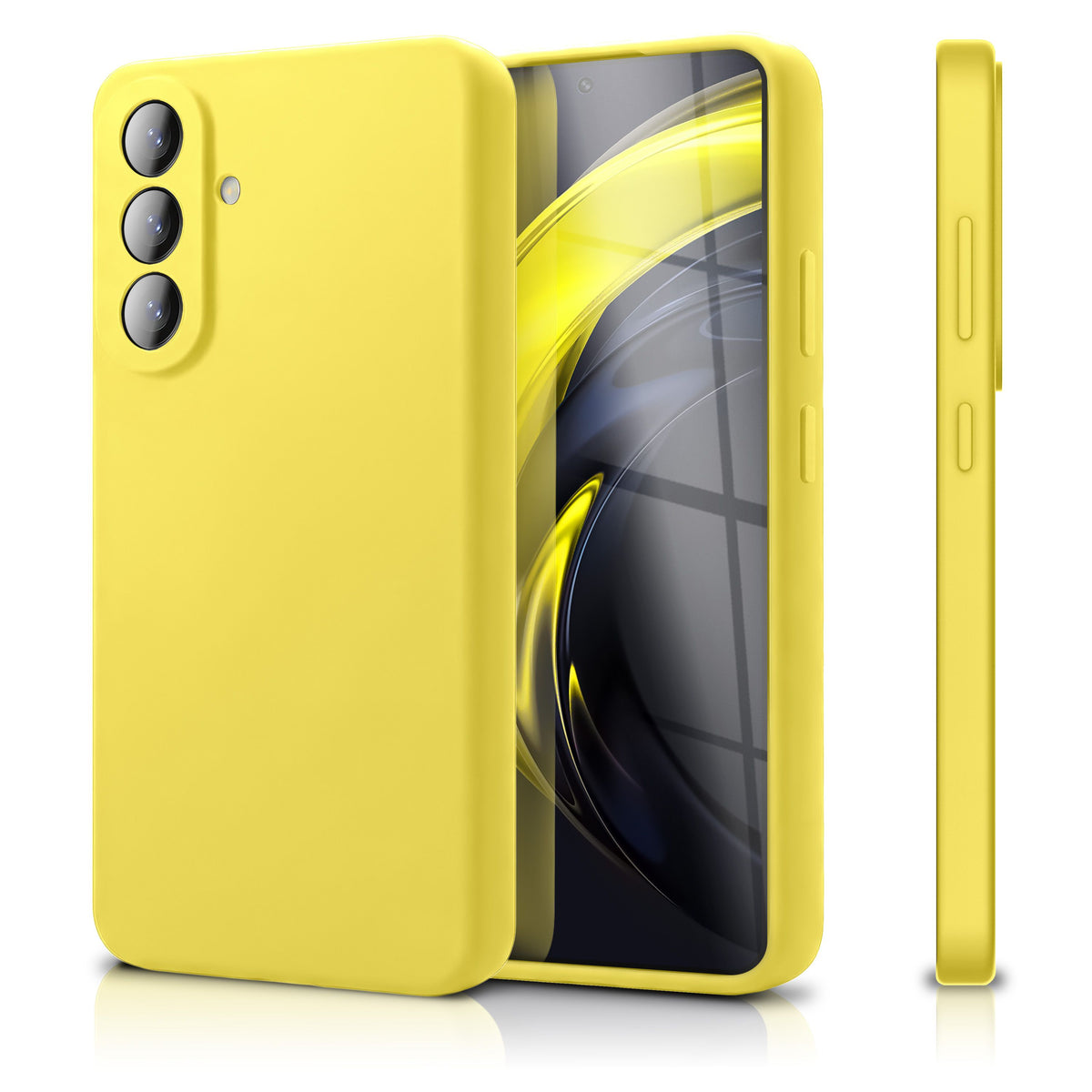 NALIA Silikonhülle für Samsung Galaxy A57 – Kameraschutz & Innenfutter – PHOENIX (Soft-Touch Case) – Marke aus Berlin Neon Gelb NALIA Protective Hülle