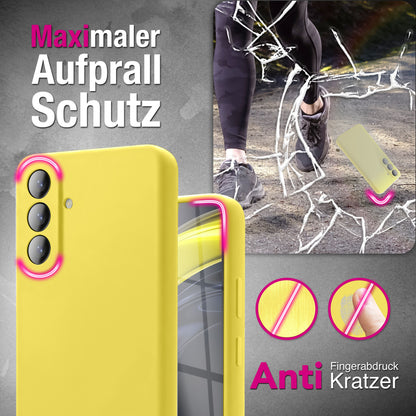 NALIA Silikonhülle Samsung Galaxy A57 Case samtig griffig Kameraschutz stoßfest Neon Gelb NALIA Protective Hülle