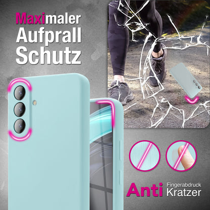 NALIA Silikonhülle Samsung Galaxy A57 Case samtig griffig Kameraschutz stoßfest Eisblau NALIA Protective Hülle