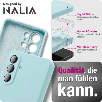 NALIA Silikonhülle Samsung Galaxy A57 Case samtig griffig Kameraschutz stoßfest Eisblau NALIA Protective Hülle