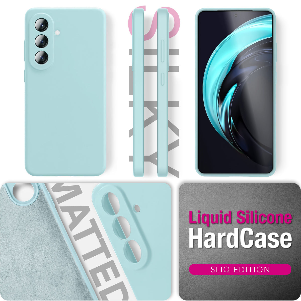 NALIA Silikonhülle für Samsung Galaxy A57 – Kameraschutz & Innenfutter – PHOENIX (Soft-Touch Case) – Marke aus Berlin Eisblau NALIA Protective Hülle