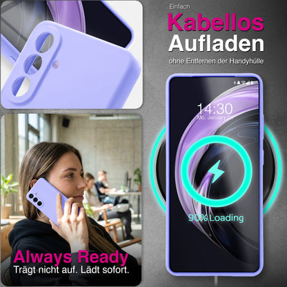 NALIA Silikonhülle Samsung Galaxy A57 Case samtig griffig Kameraschutz stoßfest Lavendel NALIA Protective Hülle