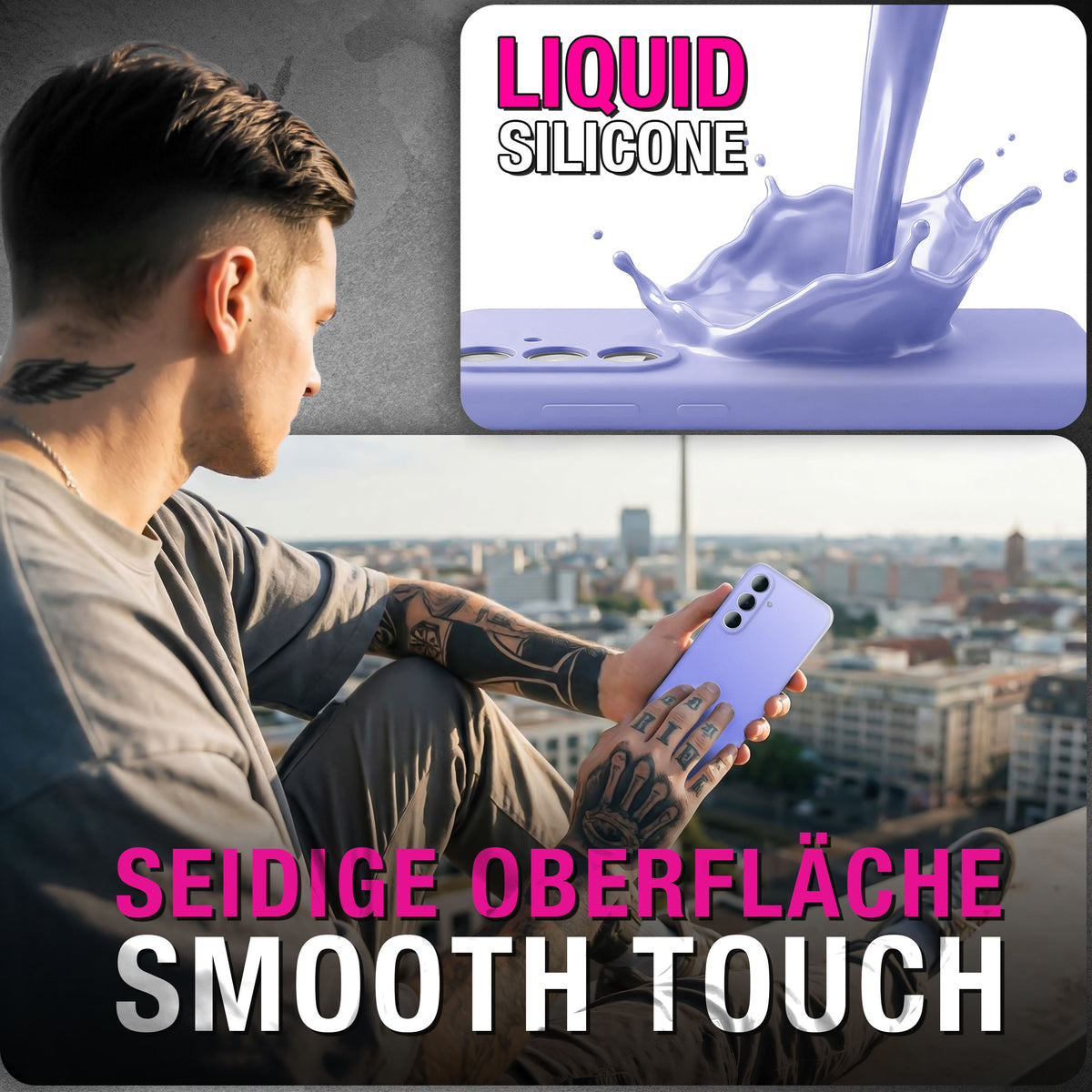 NALIA Silikonhülle für Samsung Galaxy A57 – Kameraschutz & Innenfutter – PHOENIX (Soft-Touch Case) – Marke aus Berlin Lavendel NALIA Protective Hülle