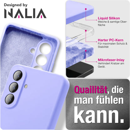 NALIA Silikonhülle Samsung Galaxy A57 Case samtig griffig Kameraschutz stoßfest Lavendel NALIA Protective Hülle