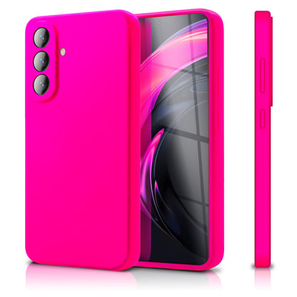 NALIA Silikonhülle Samsung Galaxy A57 Case samtig griffig Kameraschutz stoßfest Neon Pink NALIA Protective Hülle