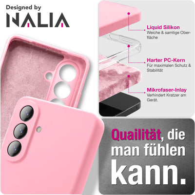 NALIA Silikonhülle für Samsung Galaxy A57 – Kameraschutz & Innenfutter – PHOENIX (Soft-Touch Case) – Marke aus Berlin Seidenrosa NALIA Protective Hülle