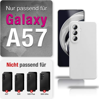 NALIA Silikonhülle Samsung Galaxy A57 Case samtig griffig Kameraschutz stoßfest Schneeweiß NALIA Protective Hülle