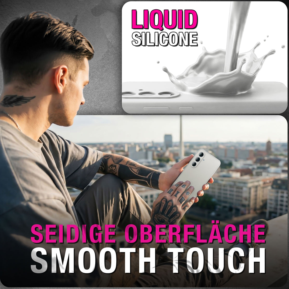 NALIA Silikonhülle für Samsung Galaxy A57 – Kameraschutz & Innenfutter – PHOENIX (Soft-Touch Case) – Marke aus Berlin Schneeweiß NALIA Protective Hülle