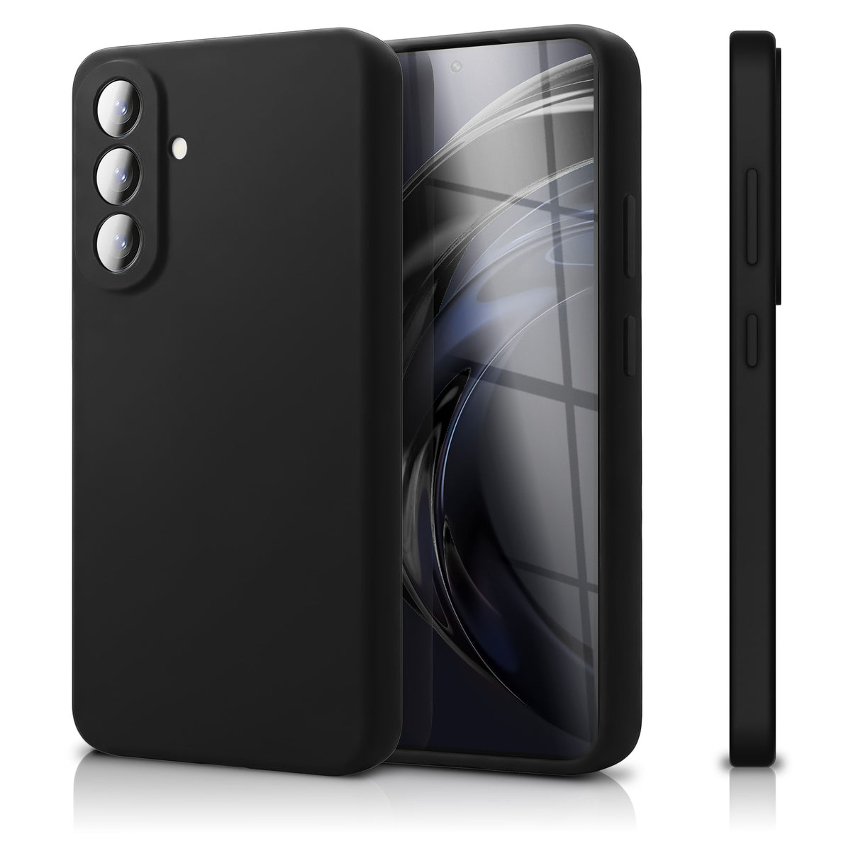 NALIA Silikonhülle für Samsung Galaxy A57 – Kameraschutz & Innenfutter – PHOENIX (Soft-Touch Case) – Marke aus Berlin Graphit Schwarz NALIA Protective Hülle