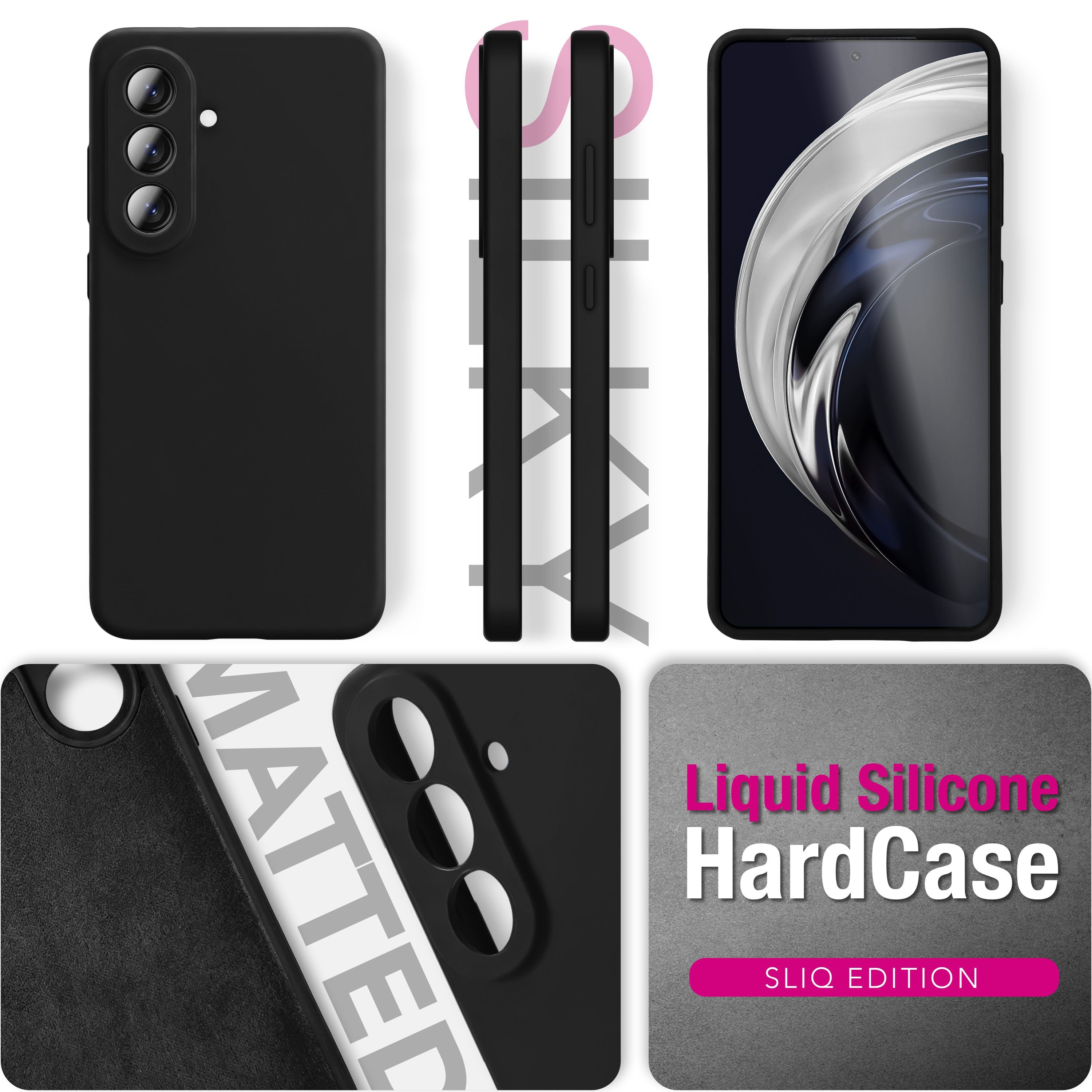 NALIA Silikonhülle Samsung Galaxy A57 Case samtig griffig Kameraschutz stoßfest Graphit Schwarz NALIA Protective Hülle