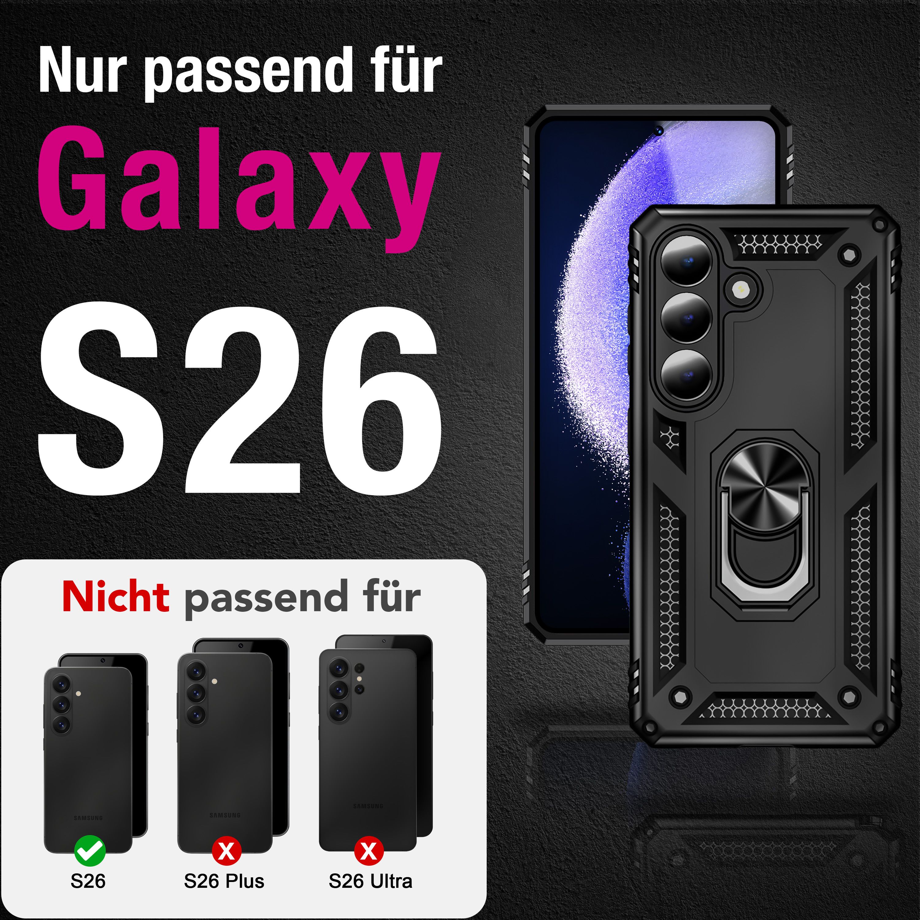 NALIA Outdoor Ring Hülle Samsung Galaxy S26 Case 360° stoßfest Default Title NALIA Outdoor Hülle