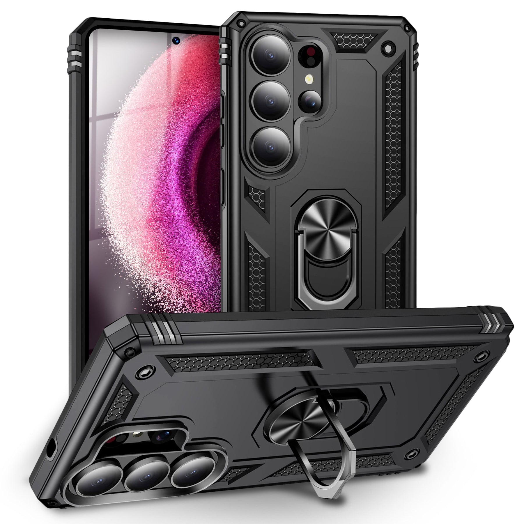NALIA Panzerhülle für Samsung Galaxy S26 Ultra – Ring-Ständer 360° & Magnet-Halterung Kompatibel – RINGDEFEND (Stoßfestes Outdoor Case) – Marke aus Berlin