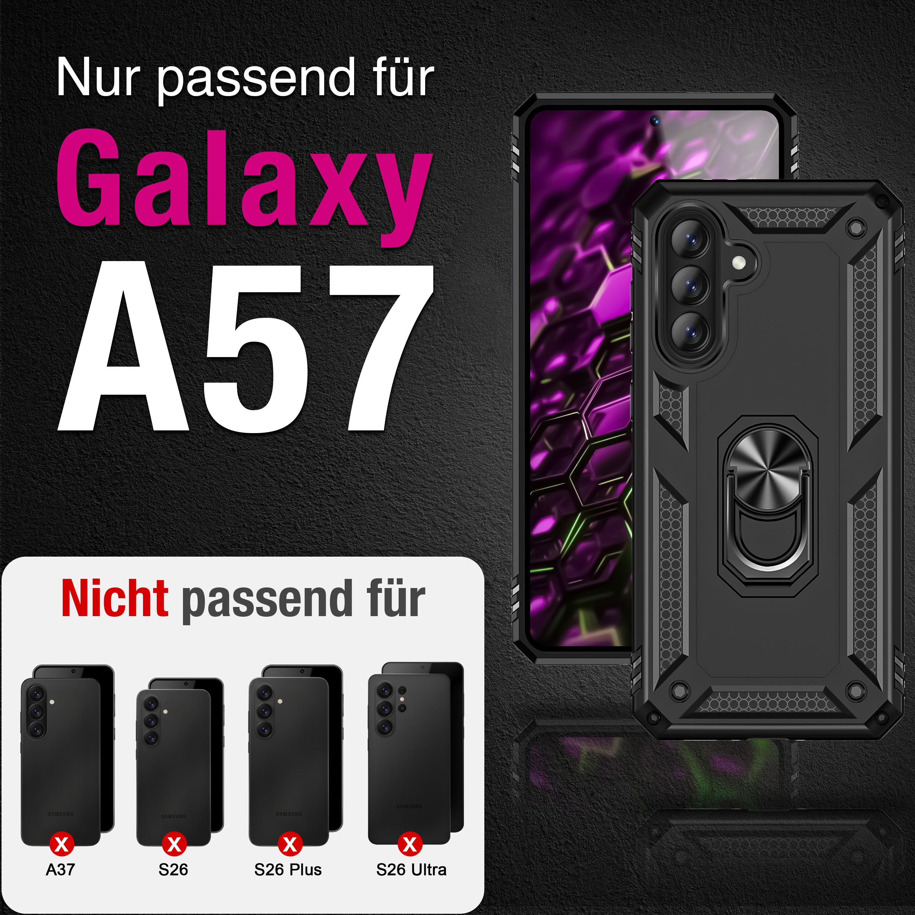 NALIA Outdoor Ring Hülle Samsung Galaxy A57 Case 360° stoßfest Default Title NALIA Outdoor Hülle