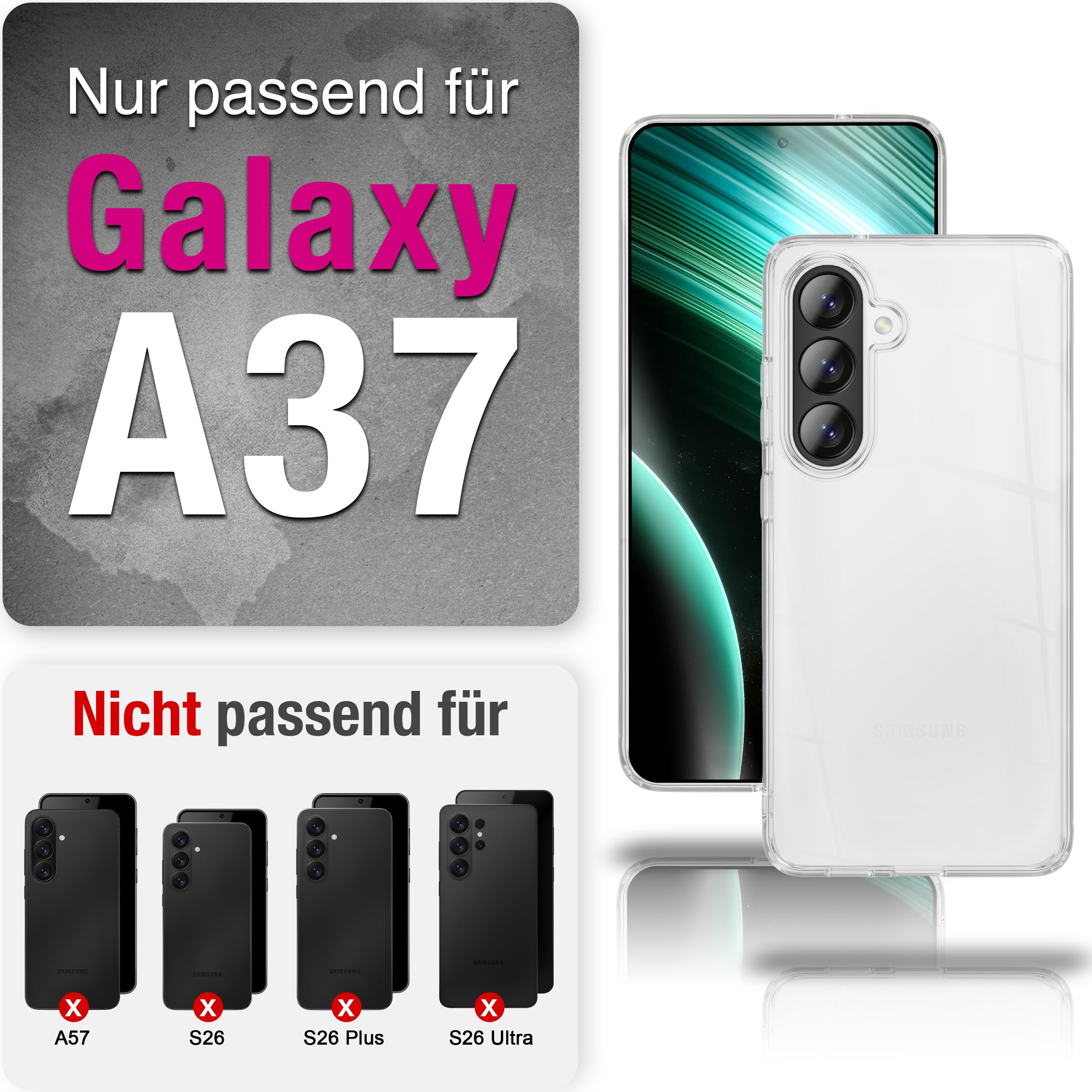 NALIA 360° Hülle Samsung Galaxy A37 Case Komplettschutz stoßfest Default Title NALIA Transparente Hülle
