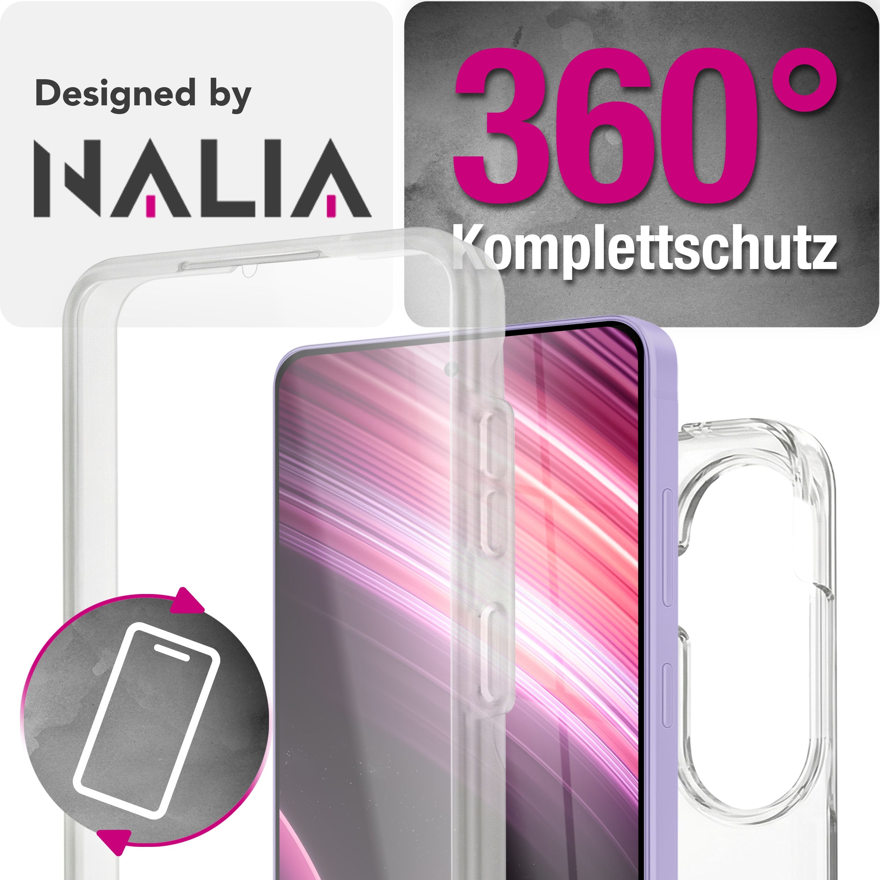 NALIA 360° Hülle Samsung Galaxy A57 Case Komplettschutz stoßfest Default Title NALIA Transparente Hülle