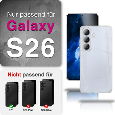 NALIA Transparente Hülle für Samsung Galaxy S26 – Anti-Gelb & Stoßfest – GLAZE (Rückseite in Glas-Optik) – Marke aus Berlin Default Title NALIA Transparente Hülle